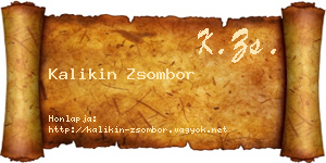 Kalikin Zsombor névjegykártya
